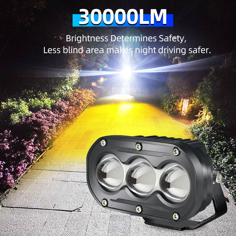 Motorcycle 30000lm 120w Bi-lens H4 Dual Auxillary Lens 12v Projector Super Bright Universal Work Led Fog/driving Lights