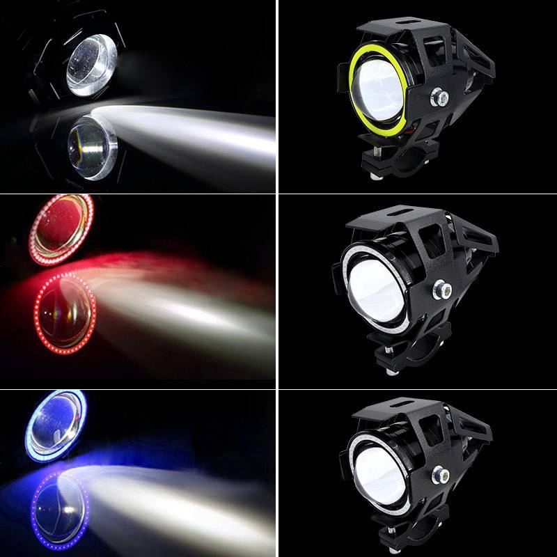 Super Bright U7 Motorcycle Auxiliary Head Lamp Laser Multi-ColorMotorbike Universal Fog Driving Led Spotlight Accessories