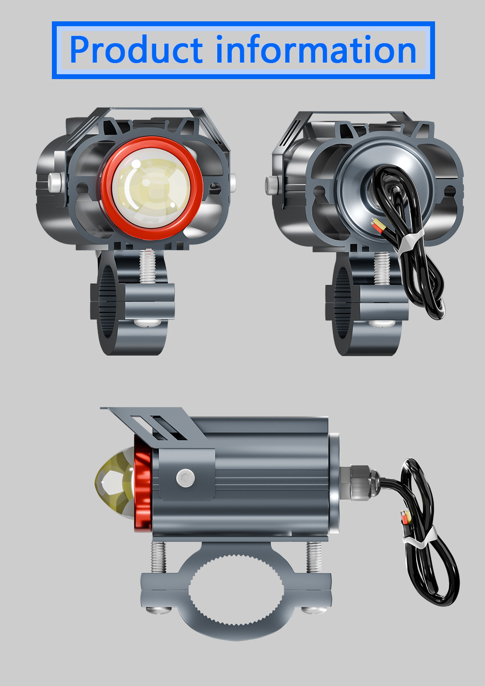 Sharp Flash Dual Color Led Motorcycle Fog Spotlight Aluminum Alloy IP67 Headlight Driving Light Motorcycle Accessories