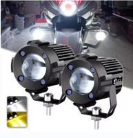 Popular Motorcycle LED Spotlight - White/Yellow Light, Small Steel Cannon Design, Aviation Aluminum Shell for Modified Headlight