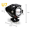 Super Bright U7 Motorcycle Auxiliary Head Lamp Laser Multi-ColorMotorbike Universal Fog Driving Led Spotlight Accessories