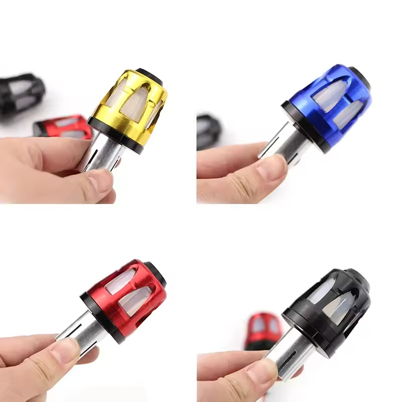 Modified Motorcycle LED Handle End Plug with Turn Signal Aluminum Alloy Grip Balance Block Universal Motorbike Accessories