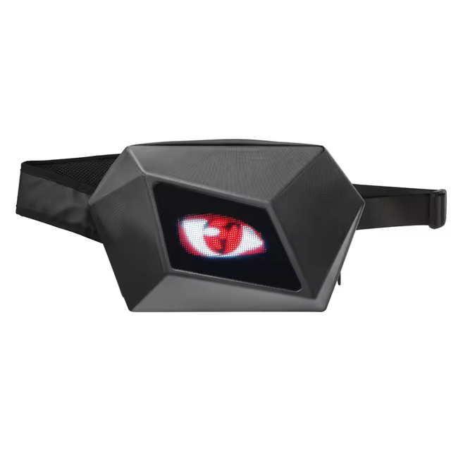 Unisex Devil's Eye ABS LED Screen Shoulder Bag Fashion Motorbike Riding Backpack USB Access Smart App Control Zipper Motorcycle