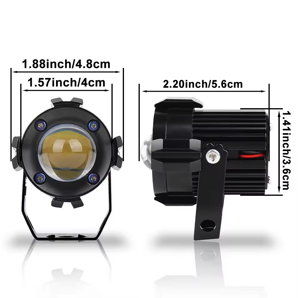 Popular Motorcycle LED Spotlight - White/Yellow Light, Small Steel Cannon Design, Aviation Aluminum Shell for Modified Headlight